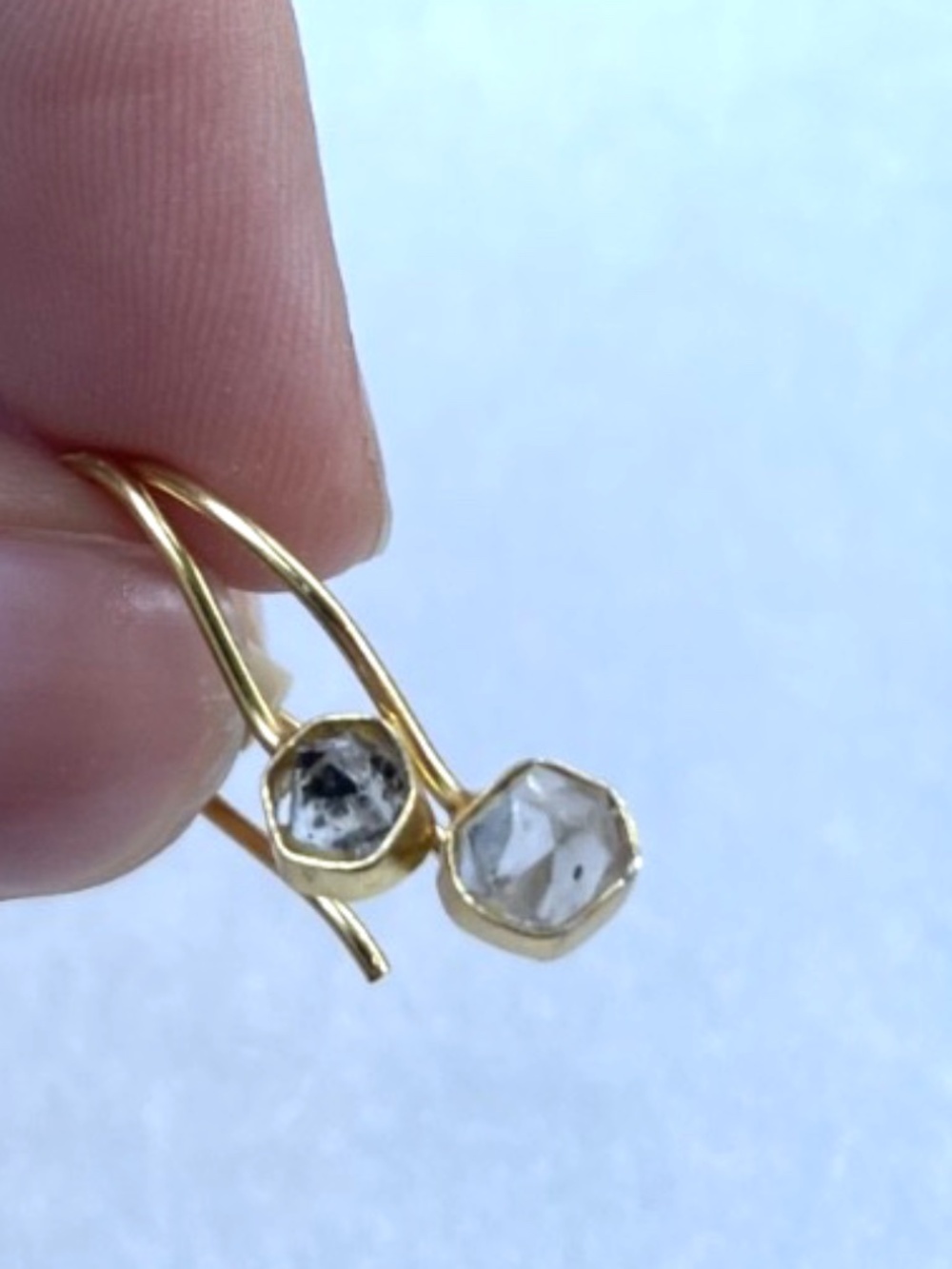 Metropolitan Museum of Art Uncut Diamond gold plated Earrings - Picture 3 of 4